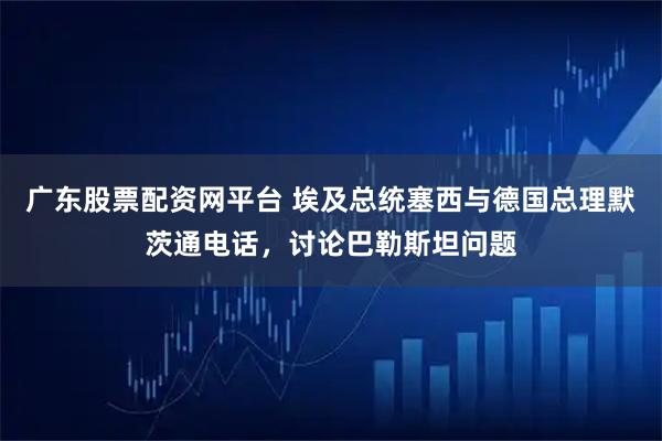 广东股票配资网平台 埃及总统塞西与德国总理默茨通电话，讨论巴勒斯坦问题