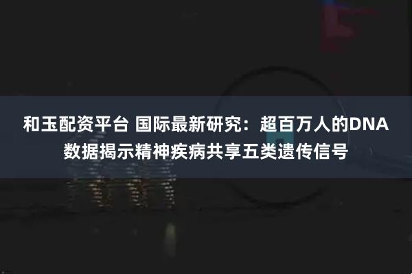 和玉配资平台 国际最新研究：超百万人的DNA数据揭示精神疾病共享五类遗传信号